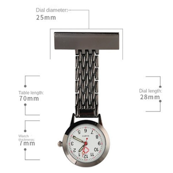 Sygeplejerske Watch Fob Watch SORT Black