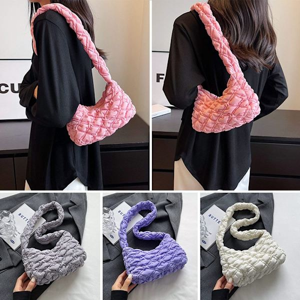 Plisseret Bubbles skuldertaske Crossbody taske SORT black
