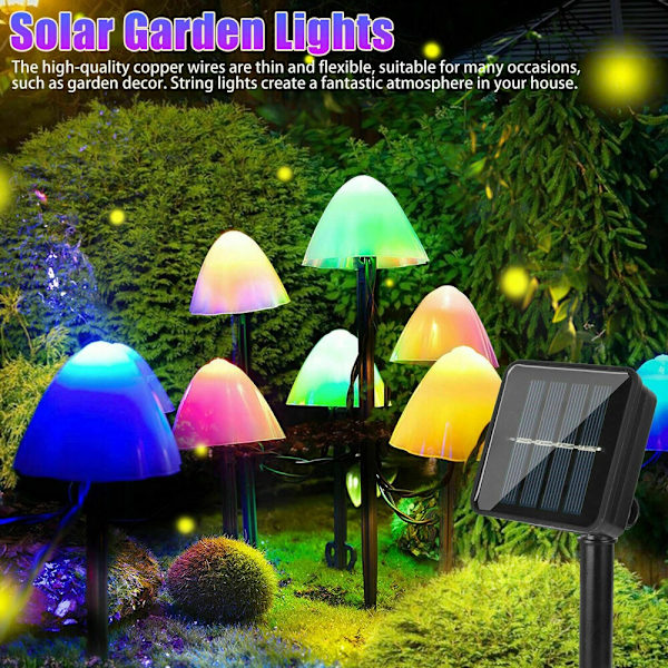 Mushroom Fairy Light Fairy String Lights VÄRIT-3.8M12LED Colorful-3.8M12LED