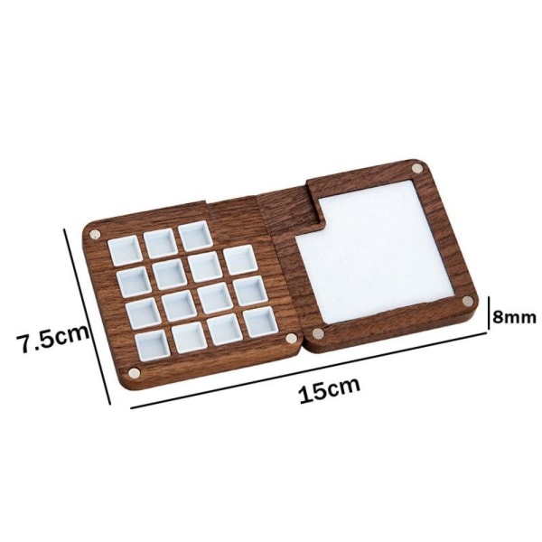 Farve Mixing Box Sort Valnød Tom Box Palette FARVE 2 MED Color 2 with Clip