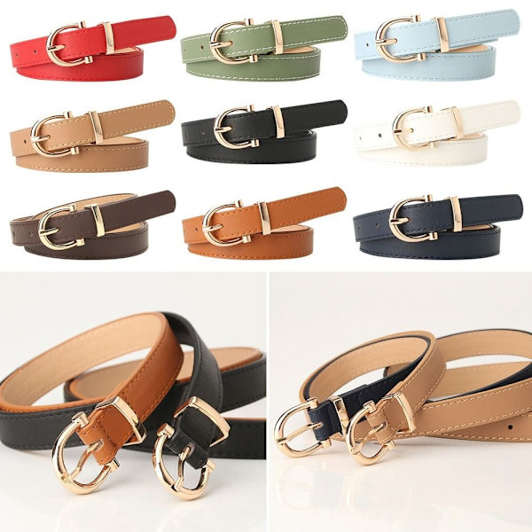 Dame belte skinn belter SVART Black