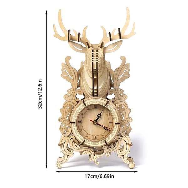 Deer Clock Puslespil Legetøj Konstruktør Stiksav