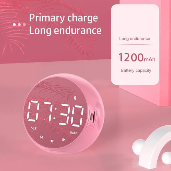 Trådlös Bluetooth -högtalare Smart Alarm Clock Audio VIT White