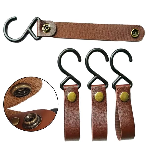 4 st PU Läder Krokar Camping Stativ 5 5 5