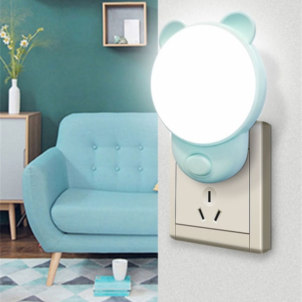 LED Nattlampe Varmt Lys BLÅ EU-STØPLING EU-STØP blue EU Plug-EU Plug