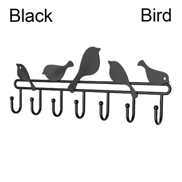 Seinään kiinnitettävä teline 7-koukkuinen organizer BLACK BIRD BIRD Black Bird-Bird
