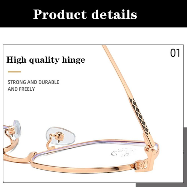 Anti-Blue Light Lasit Ylisuuret silmälasit ROSE GOLD ROSE GOLD Rose gold