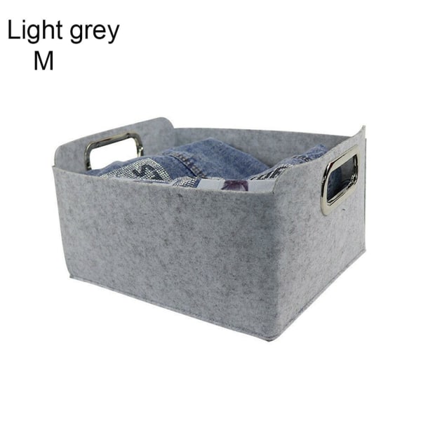 Filt Förvaring Korg Kläder Organizer Diverse Container LIGHT Light grey M