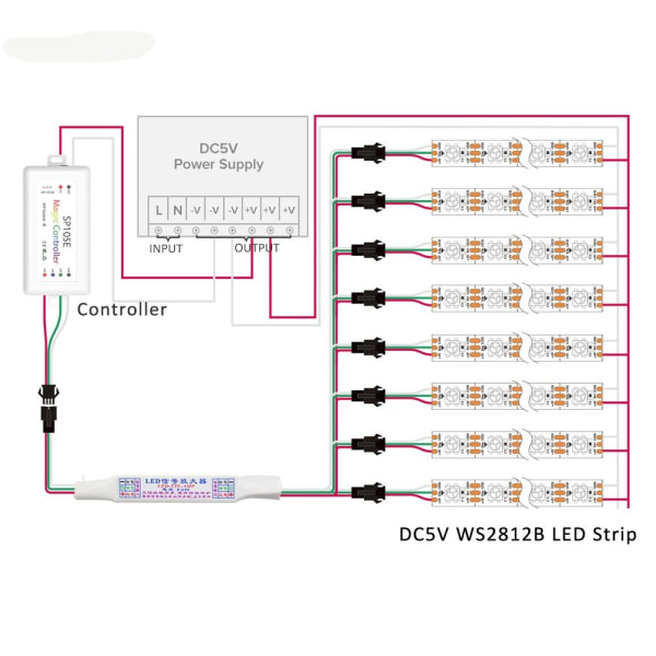 LED-signalförstärkare Strip Light Repeater 1TO4 1TO4 1to4