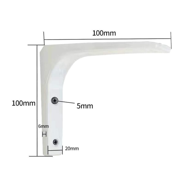 Högervinkelfäste Skrivbordshylla VIT 10CM white 10cm