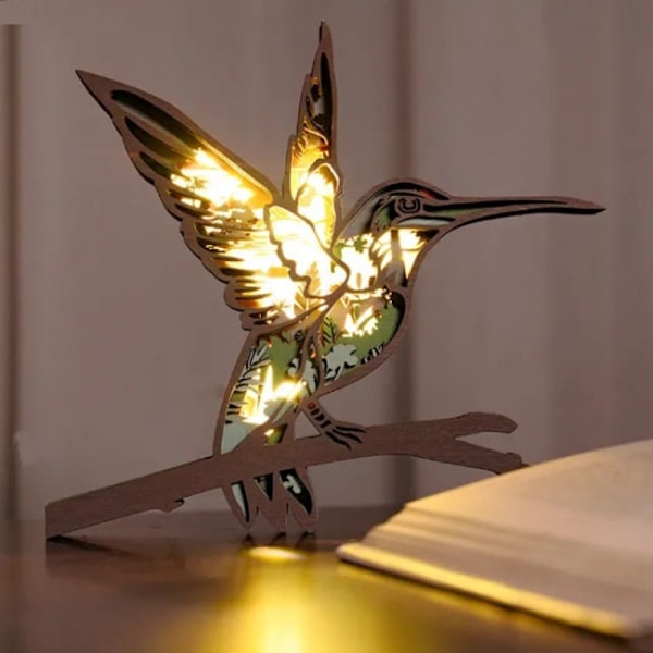 Dyrestatue av tre uthulede ornamenter Desktopdekorasjon
