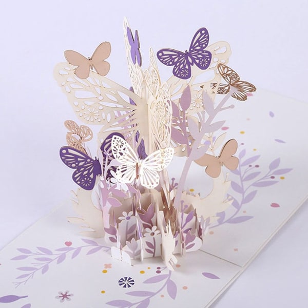 3D Pops-up Bouquet Paperi Kukkia PURPLE PURPLE Purple