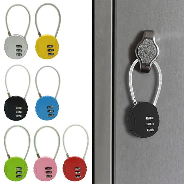 Wire Rope Password Lock Hængelås BLÅ Blue