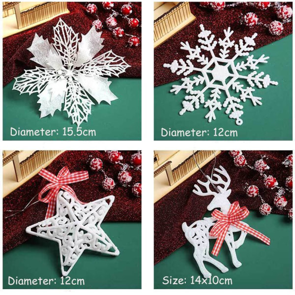 5 kpl Christmas Snowflake Flakes -ikkunakoristeita C C C