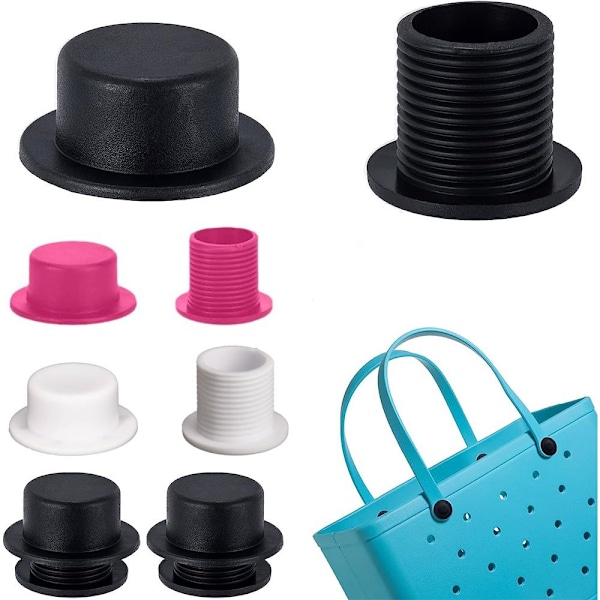 4 STK Skruer Caps til Bogg Bag Strandtasker Tilbehør SORT Black