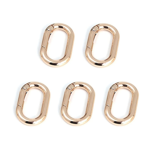 5 stk Spring Oval Rings Bag Beltespenner GULL 24,8X15,7MM Gold 24.8x15.7mm