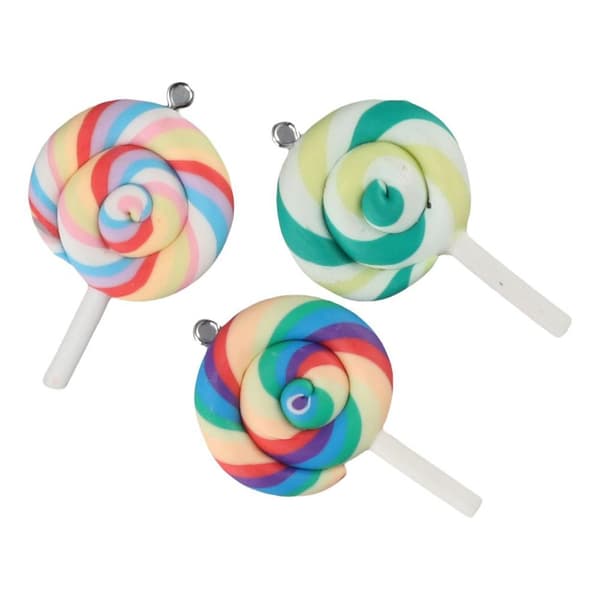 Fargerik Lollipop Charm Lollipop Charm Polymer Clay