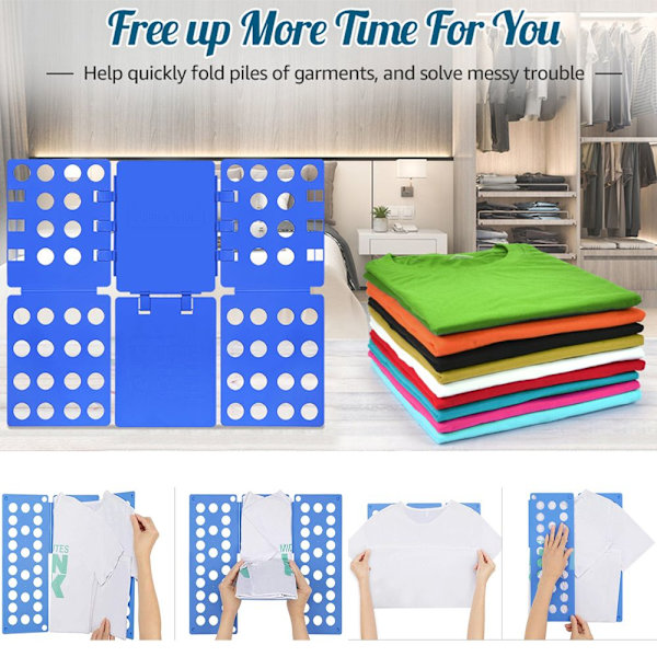 Clothes Folding Board Quick Fold Clothes light blue