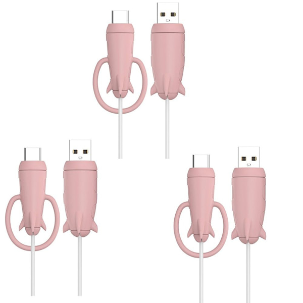 3stk Kabelbeskytter Ladeledningsbeskytter ROSA pink
