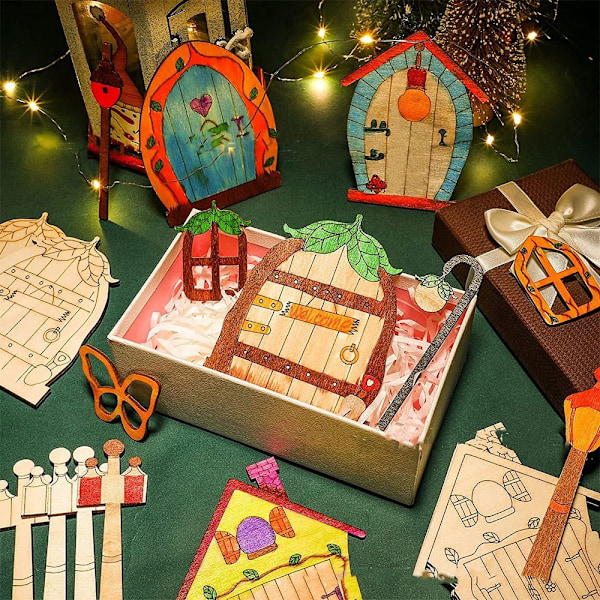 48/64 kpl Miniature Fairy Door Tonttutalon portti 4 (48 KPL) 4 (48 KPL) 4(48pcs)