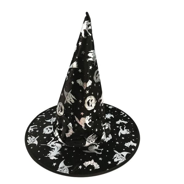 Troldmandshat Festhat SORT SØLV SORT SØLV Black Silver