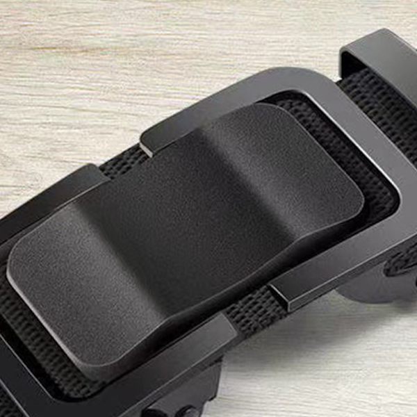 Nylon flettet bælte automatisk spænde linning SORT black