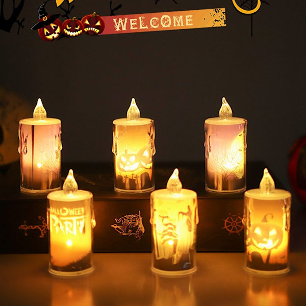 Elektronisk stearinlyslampe Halloween stearinlys C C C