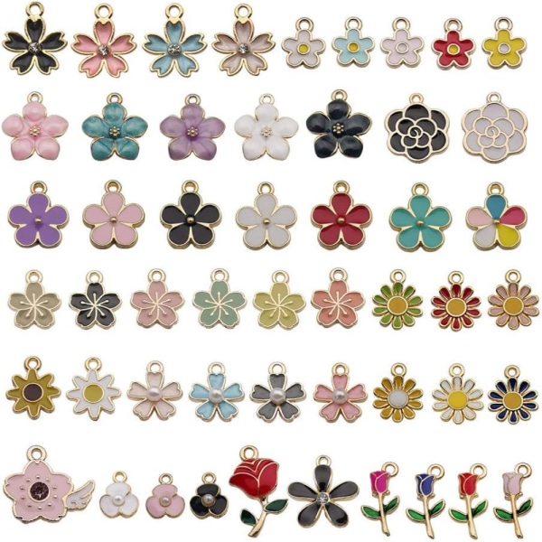 Blomsterberlocker hängeörhänge berlocker Emaljberlock hänge