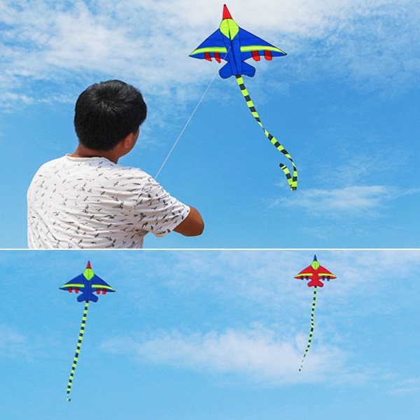 Plastic Fighter Drage Large Plane Kites 3 3 3