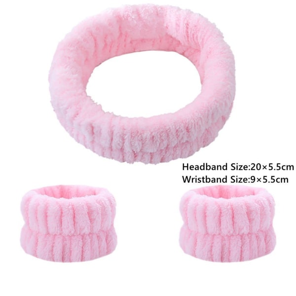 Spa pandebånd Face Wash Armbånd PINK Pink