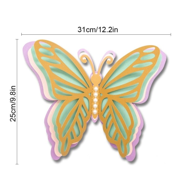 2 stk 3D sommerfuglklistremerker Veggdekor STIL 9 STIL 9 Style 9