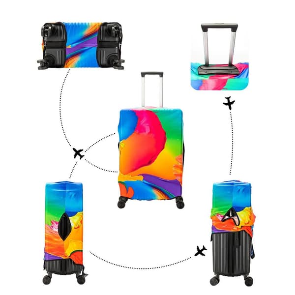 Farverigt Graffiti Bagagecover Elastisk Bagagecover LA A LA