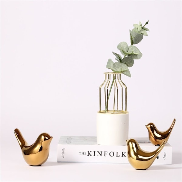 2kpl keraamisia lintukeraamisia koristeita GOLD S gold S