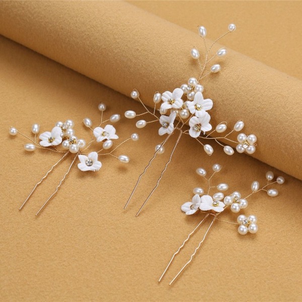 3kpl/ set Flower Hair Pins Hiusklipsit SININEN blue