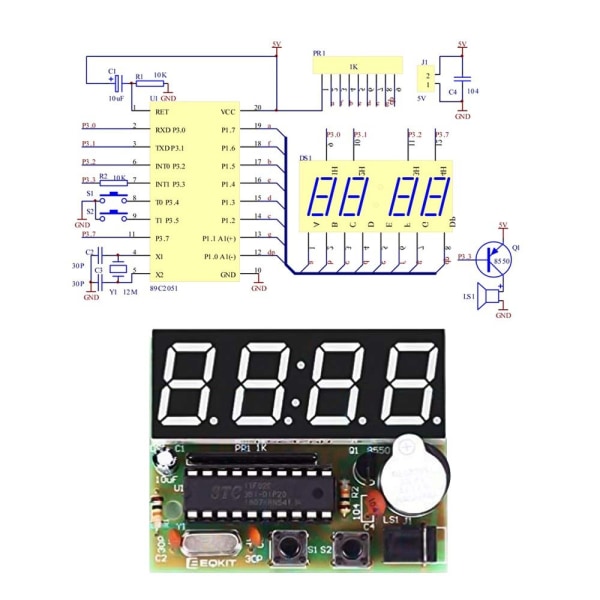 Multifunktionell digital klocksats Svetsövningar DIY Circuit