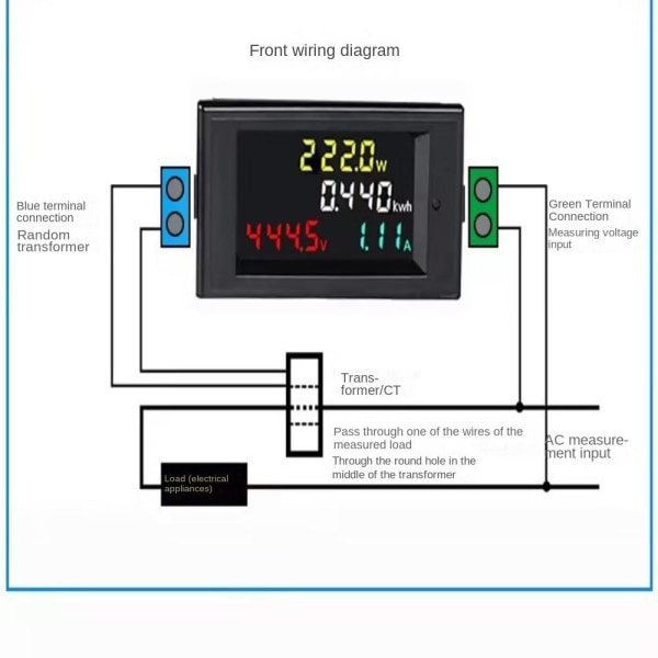 Sähköenergian valvonta AC volttimittari Ampeerimittari 6-in-1 yleismittari
