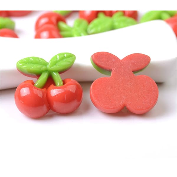 Red Cherry Ebellishments Flatback Resin Hedelmähelmet paksu