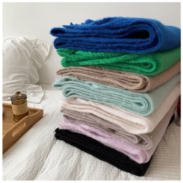 Vinter Cashmere Halsduk Lång Tofsar Halsdukar BLÅ Blue