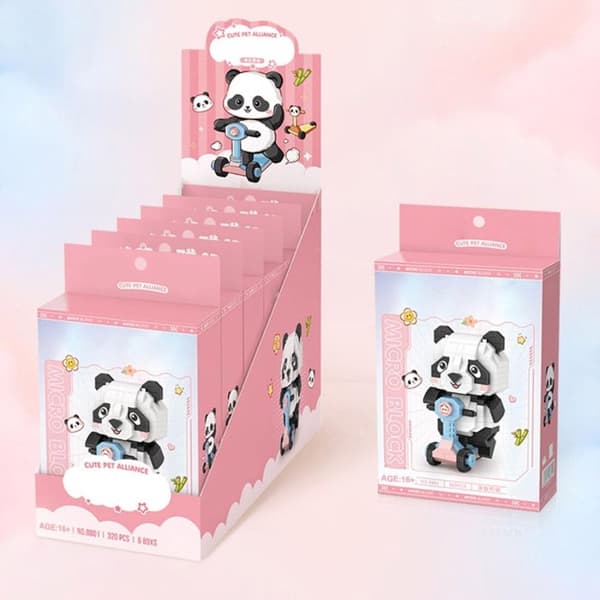 Panda Building Blocks Barnmonteringsleksak 1 1 1