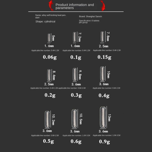 20st Fiskeblysänkor Fiskeviktsänkare 0,7G 0,7G 0.7g