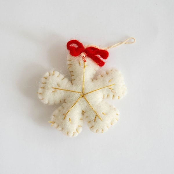 Jule hengende dekorasjon hengende filt anheng HVIT white snowflake-snowflake
