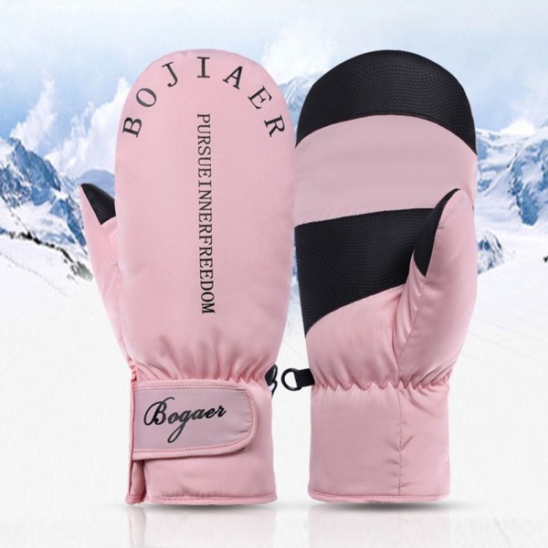 Kvinder Plys Handsker Snowboard Ski Handsker PINK pink