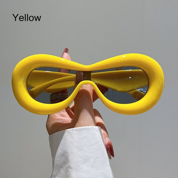 Soikeat aurinkolasit Y2K lasit KELTAINEN Yellow