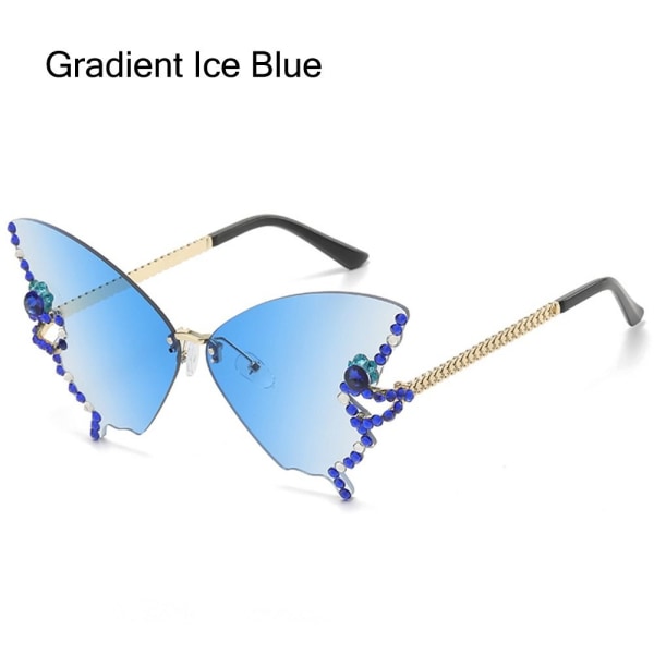 Diamond Butterfly Aurinkolasit Bling Aurinkolasit GRADIENT ICE Gradient Ice Blue