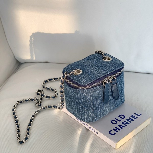 Denim Crossbody Tasker Bucket Bag NAVY BLUE navy blue