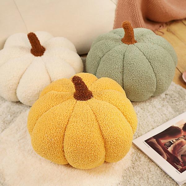 Puuvillatäytetty kurpitsatyyny Pumpkin pehmotyyny KELTAINEN 30cm Yellow 30cm