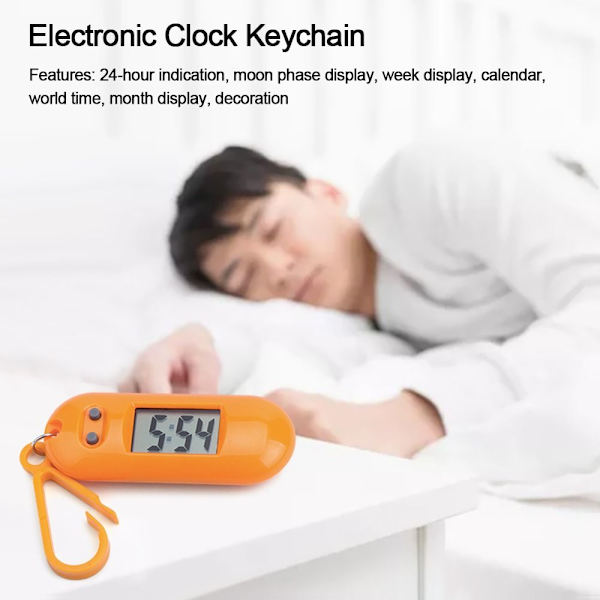 4 kpl elektronisen kellon avaimenperä Elektroninen soikea watch VALKOINEN White