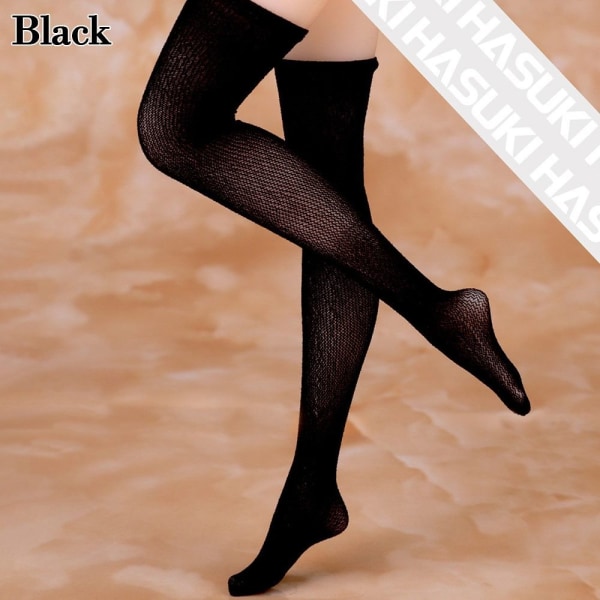 1 pari ohuita sukkia 1/6 nukkesukkahousut MUSTA Black