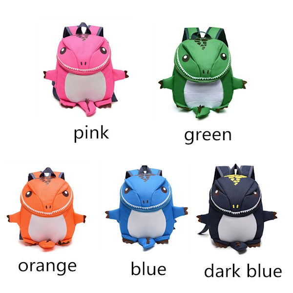 Dinosaurieryggsäck Tecknad Flickor Pojkar Resväska MÖRKBLÅ dark blue