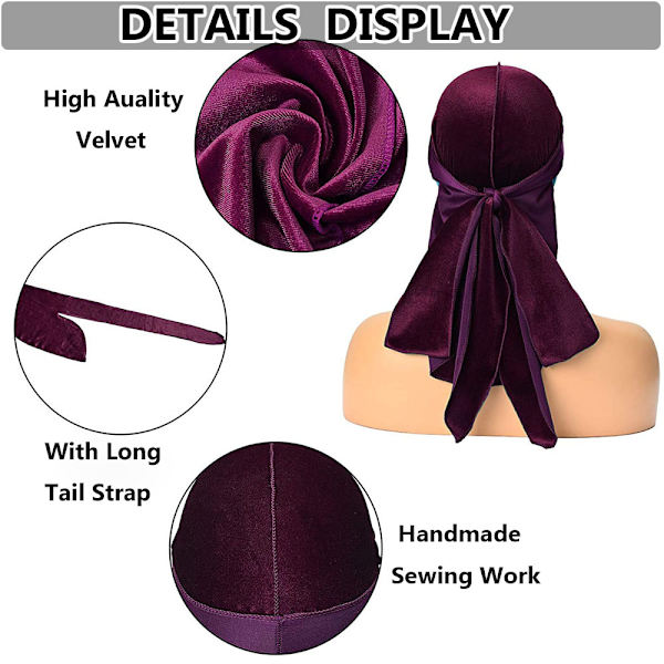 1st Durags Kepsar Bandana Hat VIN RÖD wine red